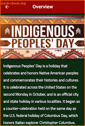 Indigenous Peoples Day screenshot