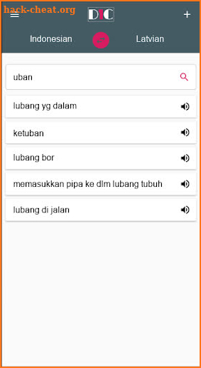 Indonesian - Latvian Dictionary (Dic1) screenshot