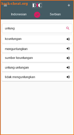 Indonesian - Serbian Dictionary (Dic1) screenshot