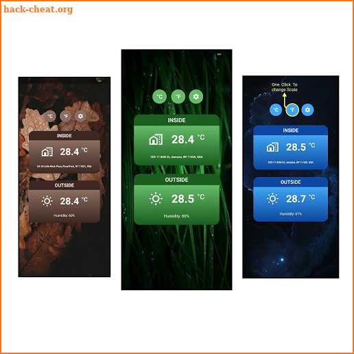 Indoor, Outdoor Room Temperature Thermometer App screenshot