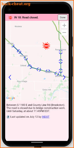 INDOT Trafficwise screenshot