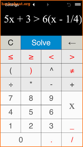 Inequality Calculator screenshot