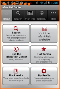 InfantRisk Center HCP screenshot
