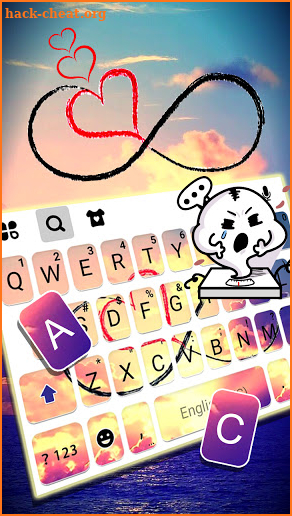 Infinity Love Hearts Keyboard Background screenshot