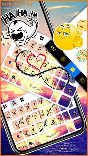 Infinity Love Hearts Keyboard Background screenshot