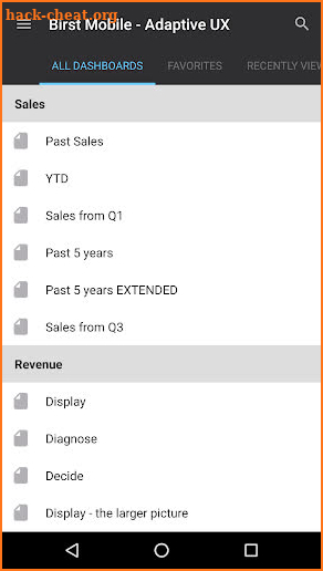 Infor Birst Mobile Analytics screenshot