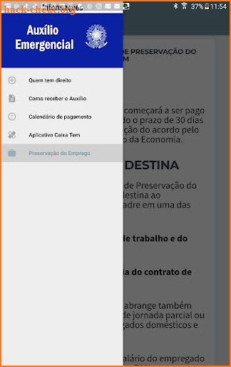 Informações | Auxílio Emergencial screenshot