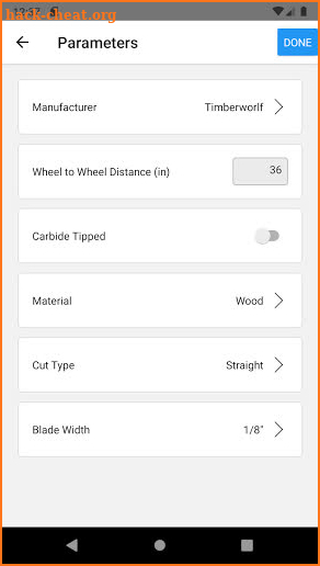 Inkleind Bandsaw Tensioning screenshot