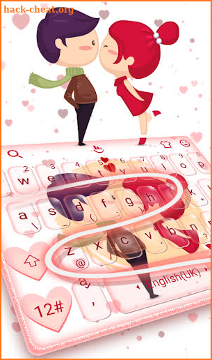 Innocent Couple Love Kiss Keyboard Theme screenshot