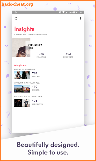 Insights - ✔ Unfollowers, ✔ Ghosts ✔ Following screenshot