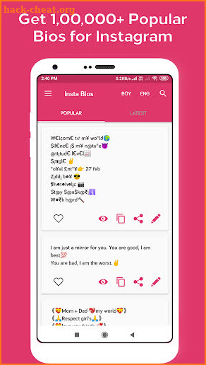 Insta Bios Idea & Quotes - Bios for Instagram screenshot