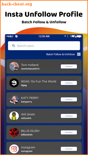 Insta Unfollow Profile screenshot
