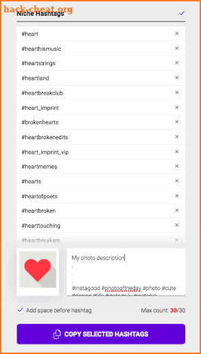 Instagram Hashtag Generator screenshot