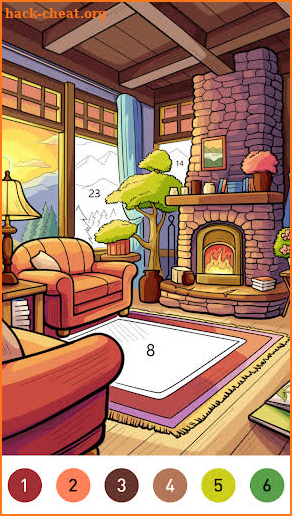 Interior Color by Number Book screenshot