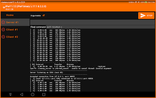 iperf for TV - iperf3 measure screenshot