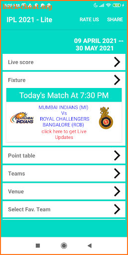 IPL 2021 (Live Match Update) screenshot