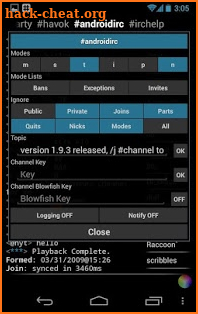 IRC for Android ™ screenshot