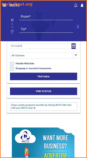 IRCTC Next Generation eTicketing System screenshot