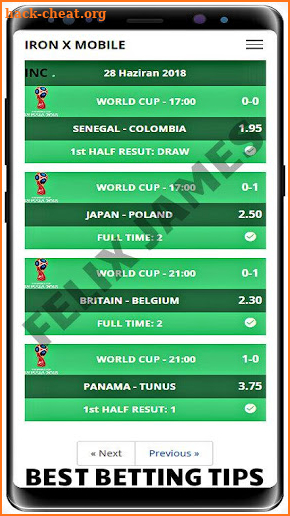 IronX Correct Score screenshot