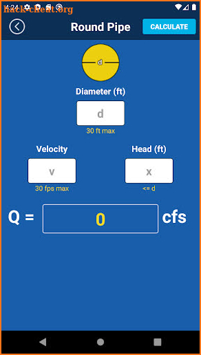 ISCO FlowCalc screenshot