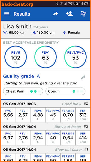 iSpirometry screenshot