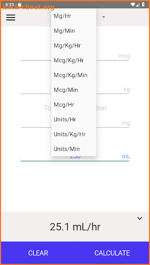 IV Infusion Calculator screenshot