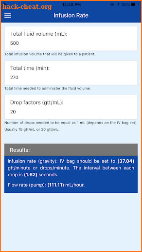 IV Infusion Calculator: Pump & Dosage Calculations screenshot