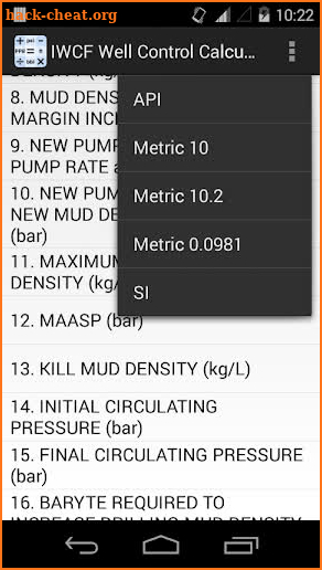 IWCF Well Control Calculator screenshot