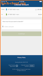 Jefferson Financial CU screenshot