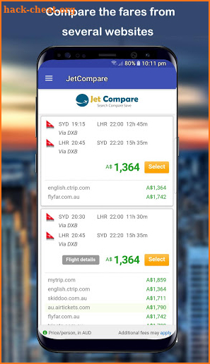 JetCompare - Fare Compare, Cheap Flights Car Hotel screenshot