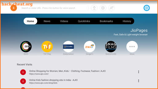 JioPagesTV - Safe and Fast Web Browser for TV screenshot
