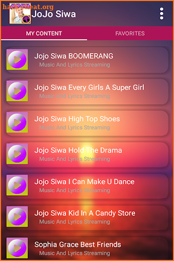 JOJO SIWA MUSIC AND LYRIC screenshot