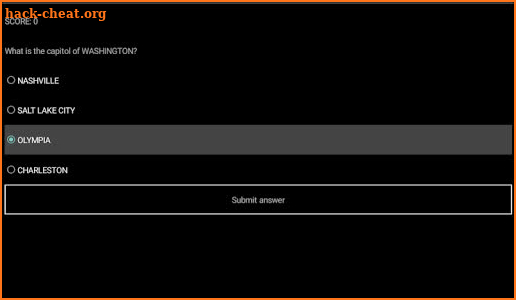 jQuiz State Capitals screenshot