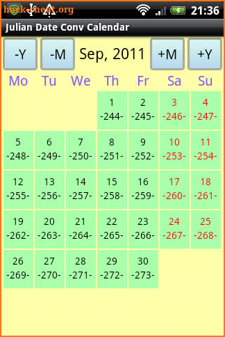 Julian Date Conv Calendar screenshot