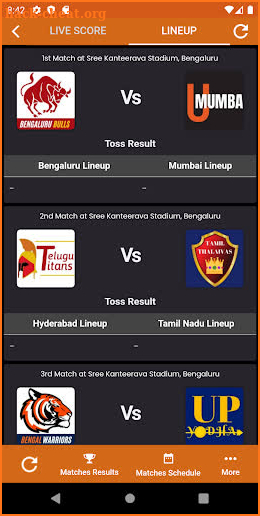 Kabaddi Live Score - Match screenshot