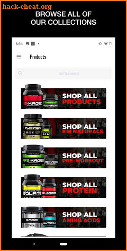 Kaged Muscle Supplements screenshot