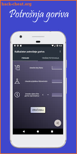 Kalkulator potrošnje goriva screenshot