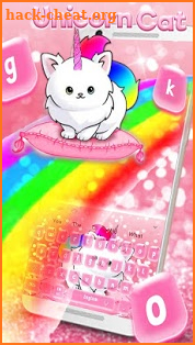 Kawai unicorn cat Keyboard Theme screenshot