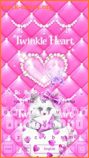 Kawaii Kitty Pink Love Keyboard Theme screenshot