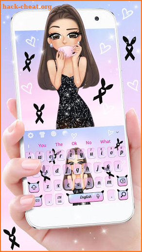 Kawaii Pink Fashion Girl Keyboard Theme screenshot