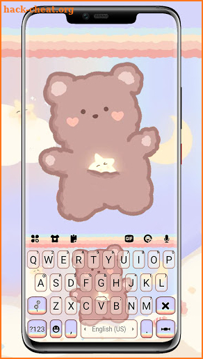 Kawaii Teddy Keyboard Background screenshot