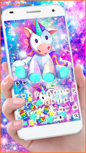 Kawaii Unicorn Gravity Keyboard screenshot