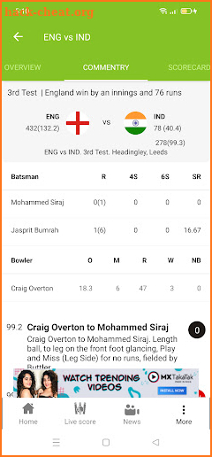 kcricketscore screenshot