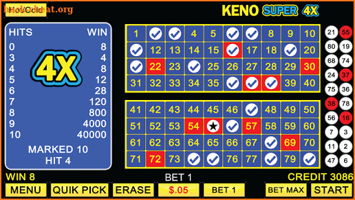 Keno Super 4X screenshot