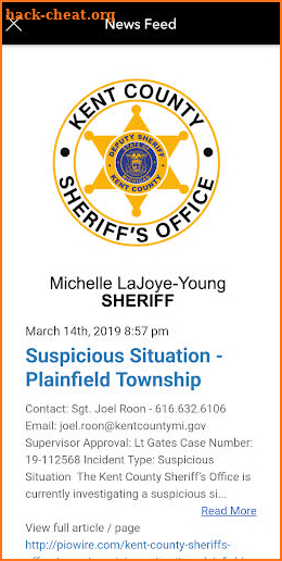 Kent County Sheriff's Office screenshot