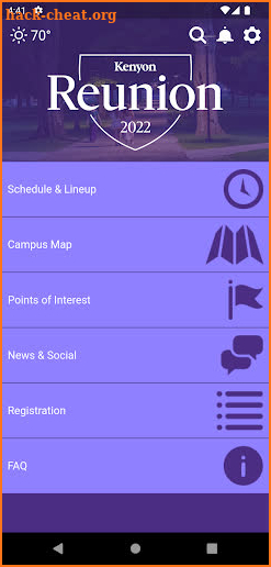 Kenyon Events screenshot