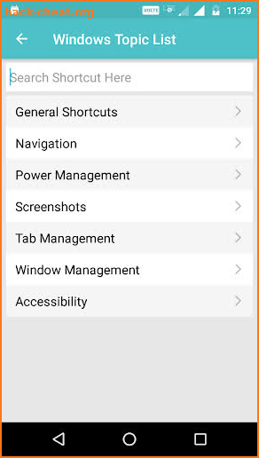 Keyboard Shortcuts screenshot