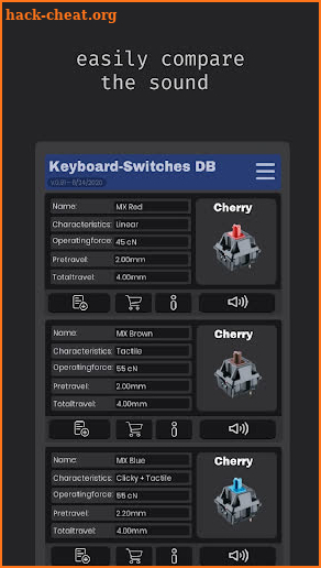 Keyboard-Switches DB screenshot