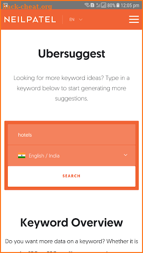 Keyword Planner - SEO ASO Uber Suggest screenshot