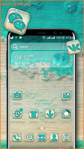 Khadi Texture Aqua Launcher Theme screenshot